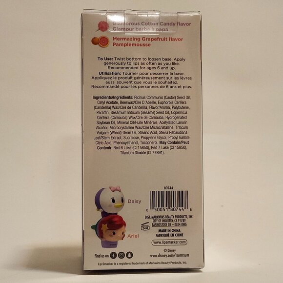 DISNEY TSUM TSUM LIP SMACKER Daisy Duck Ariel The Little Mermaid BNIP - Picture 5 of 6